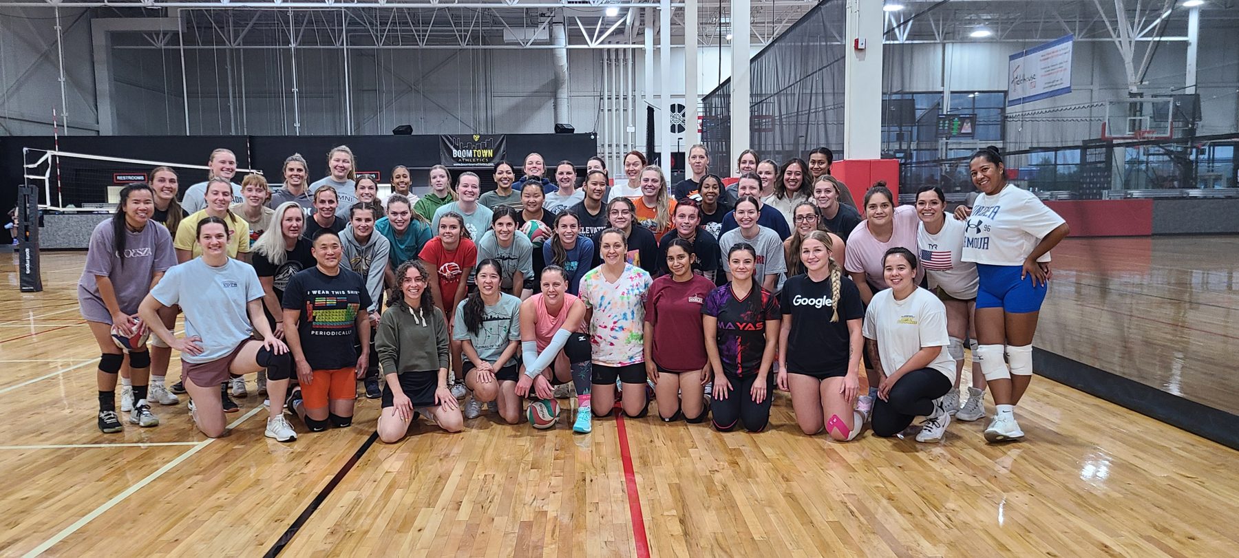 Boomtown Athletics women’s open-gym group at Boomtown FieldhouseUSA, Aurora